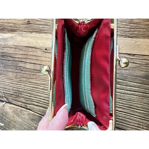 Dooney & Bourke Pebble Grain Logo Lock Sac Handbag Spearmint Tiffany Wallet Key - Picture 5 of 16